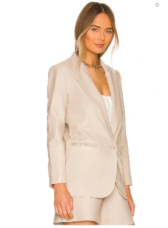 SPRWMN Leather Blazer Off White